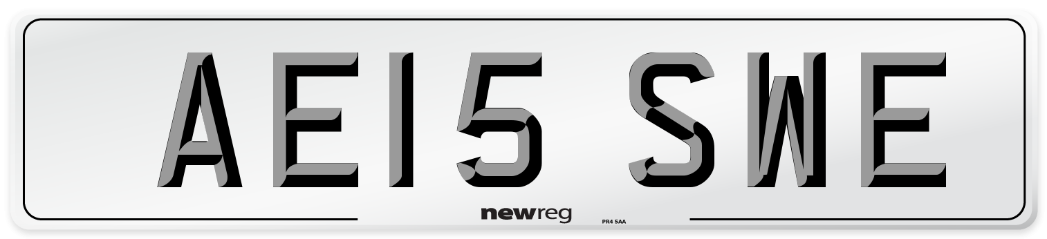 AE15 SWE Number Plate from New Reg